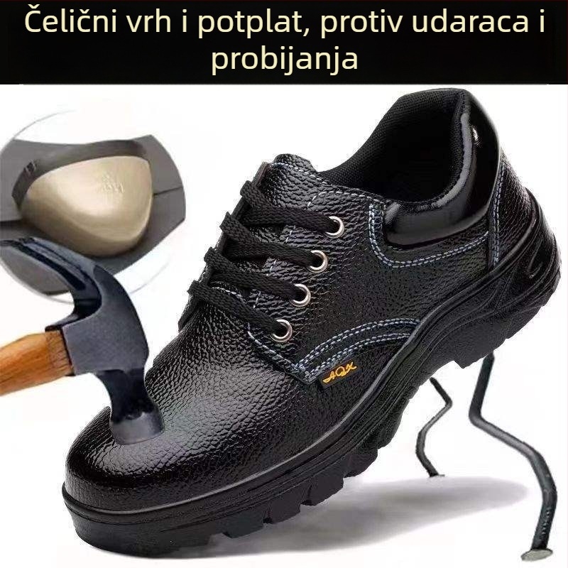 Muške zaštitne cipele s čeličnom pločom i čeličnim prstom, otporne na udarce i probijanje, udobne i prozračne, zaštitne cipele za gradilišta