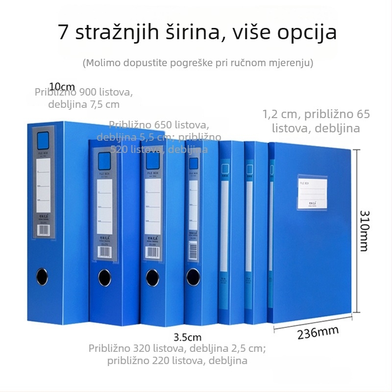 A4 PVC kutija za datoteke, debljine 5.5 cm, pohrana dokumenata i uredsko skladištenje, dimenzije 236×310×20 mm, model 220, mogućnost prilagođenog logotipa