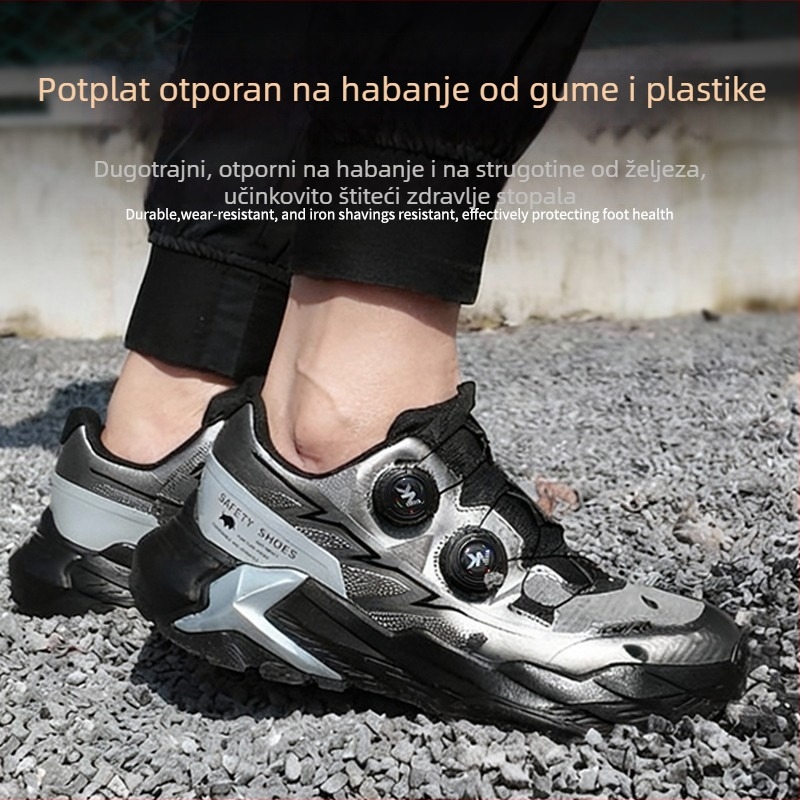 Muške cipele sigurnosti s čeličnim prstom, zaštita od udara i proboja, otporne na trošenje, mekan đon