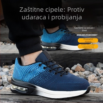 Sigurne radne cipele s čeličnim zaštitnim prstima, Kevlar jastučić za apsorpciju udara, prozračan fly-knit gornji dio, antibakterijske i anti-mirisne, lagane radne obuće