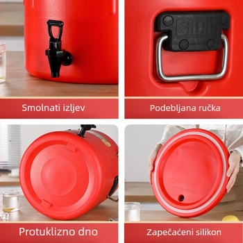 Nehrđajući čelični izolirani kanta za komercijalnu uporabu, velika zapremina, za sojino mlijeko, mliječni čaj, ledena prašina, čajnu vodu i juhu