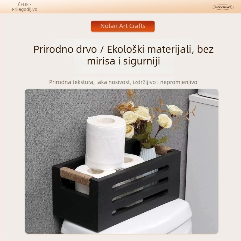 Drvena stolna kutija za dokumente i toaletni papir