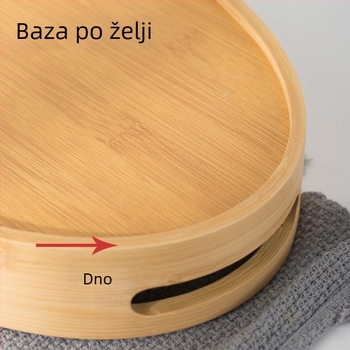 Bambusni pladanj, ovalni pladanj za čaj i voće, nordijski stil, pladanj za pohranu šalice, dekorativni duboki pladanj