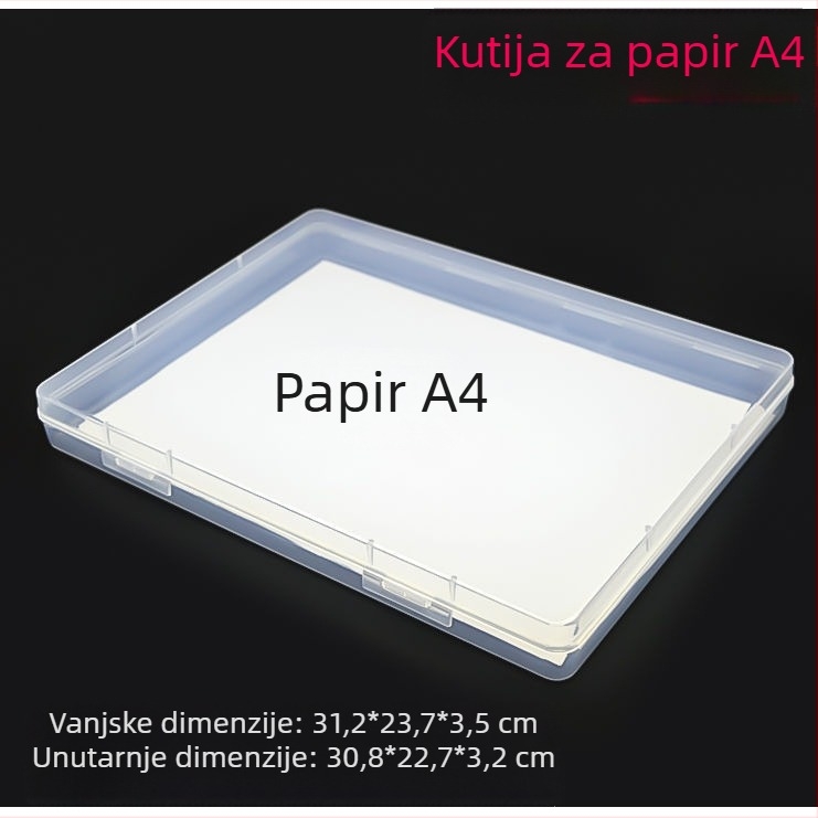 A4 kutija za pohranu papira, prozirna plastična kutija za dokumente, kutija za kartice, uredski pribor