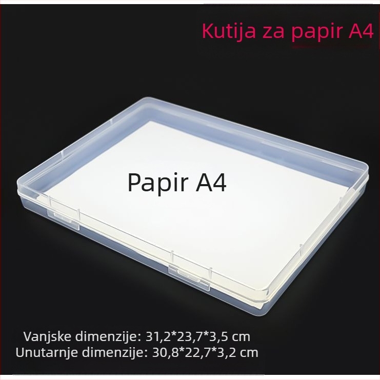 A4 kutija za pohranu papira, prozirna plastična kutija za dokumente, kutija za kartice, uredski pribor