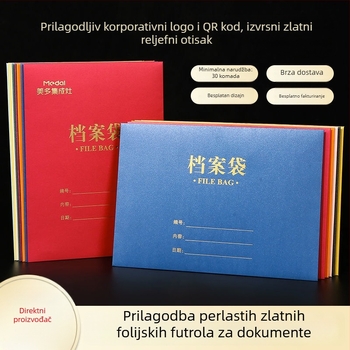 A4 mapa s logom u zlatnom foliju na debelom perl papiru