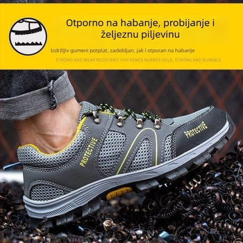 Muške cipele za sigurnost na gradilištu s čeličnom kapom, otporne na udarce i probijanje, prozračne, lagane