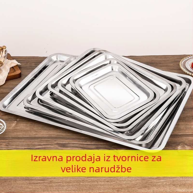 304 debeli nehrđajući čelik – kvadratna i pravokutna perforirana ploča za parenje, riža, čaj, riba, roštilj i večeru