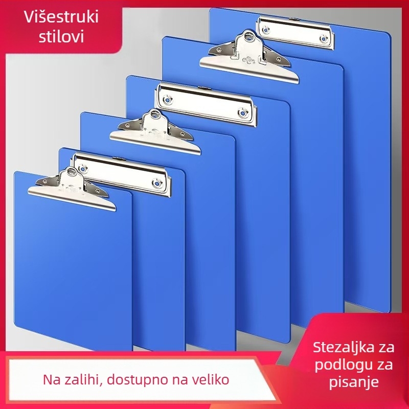 Plastična mapa za dokumente s klipom za A4/A5/A6, podloga za pisanje i klips za račune – uredski dodatak