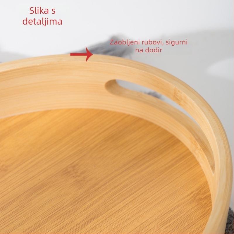 Drveni pladanj od bambusa, kvadratni i okrugli, moderan minimalistički stil, japanski čajni pladanj, okrugli pladanj za pohranu