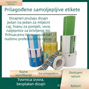 Trostrani termalni samoljepljivi papir za etikete, 100x150 mm; oblici: pravokutni, ovalni, kružni; marka Haoyang; debljina 0,1–1 mm
