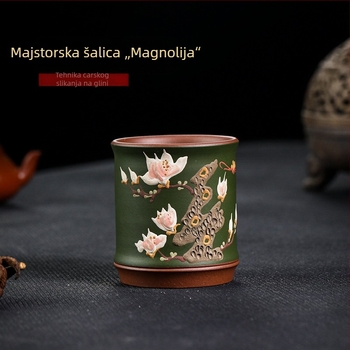 Ručna Yixing šalica od ljubičaste glinene – Magnolia Master čajna šalica