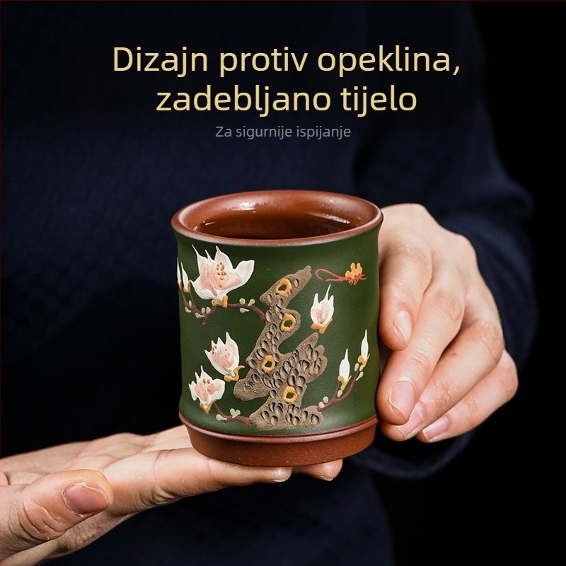 Ručna Yixing šalica od ljubičaste glinene – Magnolia Master čajna šalica