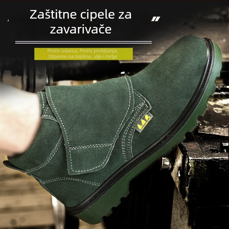 Muške sigurnosne cipele za zavarivanje, otporne na udarce i probijanje, prozračne s čvrstom podom, otporne na ulje i habanje