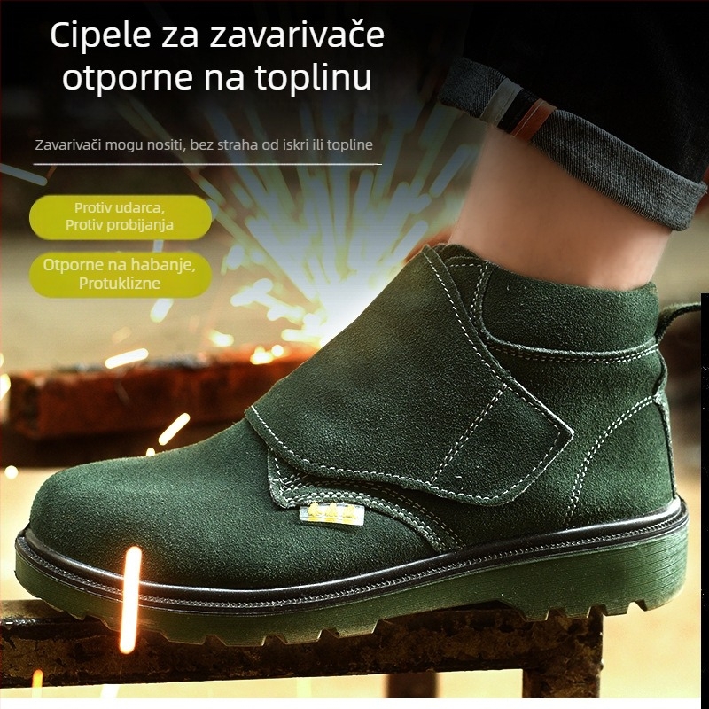 Muške sigurnosne cipele za zavarivanje, otporne na udarce i probijanje, prozračne s čvrstom podom, otporne na ulje i habanje