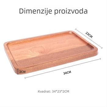 Drveni tanjur i pladanj od ebenovog drveta, kvadratnog oblika, za voće, kruh i deserte, kućna uporaba
