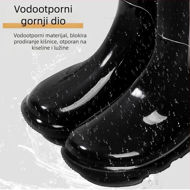 Muške gumene čizme za kišu, otporne na kiseline i baze, vodootporne, protuklizne