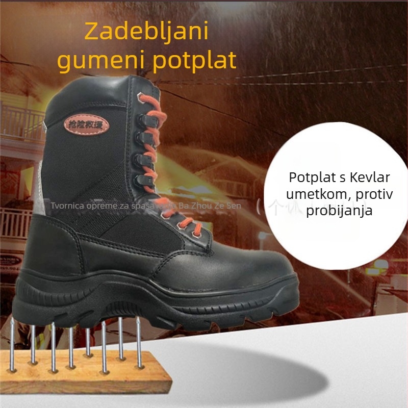 Vatrogasne čizme s zaštitom protiv probijanja, protuklizne i zaštite od udara za intervencije