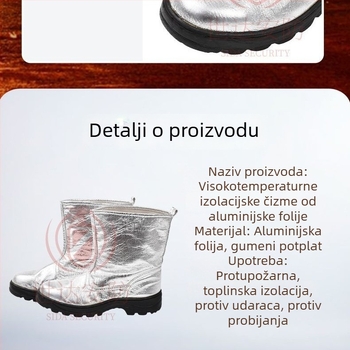 Cipele visokih temperatura s aluminijskom folijom – izolacija i odraz topline do 1000°C, zaštitne i vatrootporne cipele za taljenje