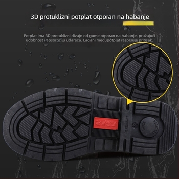 Žute sigurnosne cipele za zavarivanje s čeličnom kapom, otporne na udarce i habanje, dvostruka teleća koža
