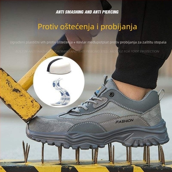 Prozračne radne cipele za muškarce sa čeličnim vrhom, mekanim đonom, lagane, otporne na udarce i probijanje, otporne na habanje, protiv mirisa