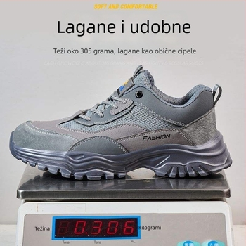 Prozračne radne cipele za muškarce sa čeličnim vrhom, mekanim đonom, lagane, otporne na udarce i probijanje, otporne na habanje, protiv mirisa