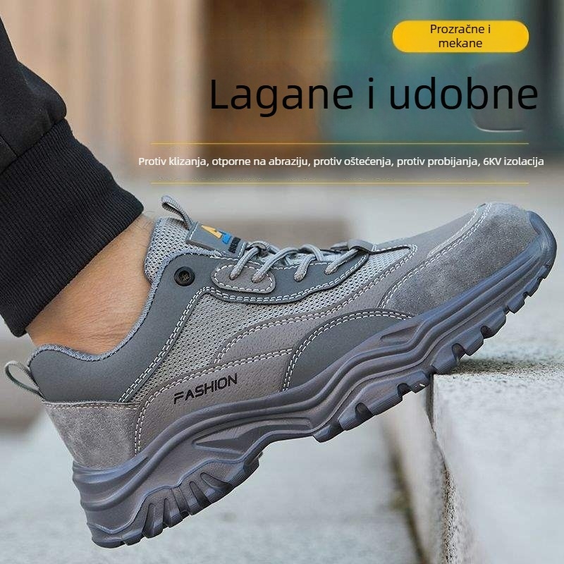 Prozračne radne cipele za muškarce sa čeličnim vrhom, mekanim đonom, lagane, otporne na udarce i probijanje, otporne na habanje, protiv mirisa