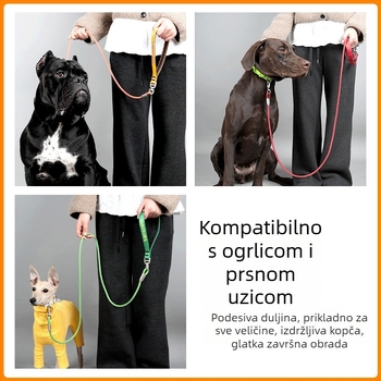 Okretni povodac za pse s funkcijom protiv zapetljavanja, za pse svih veličina i mačke
