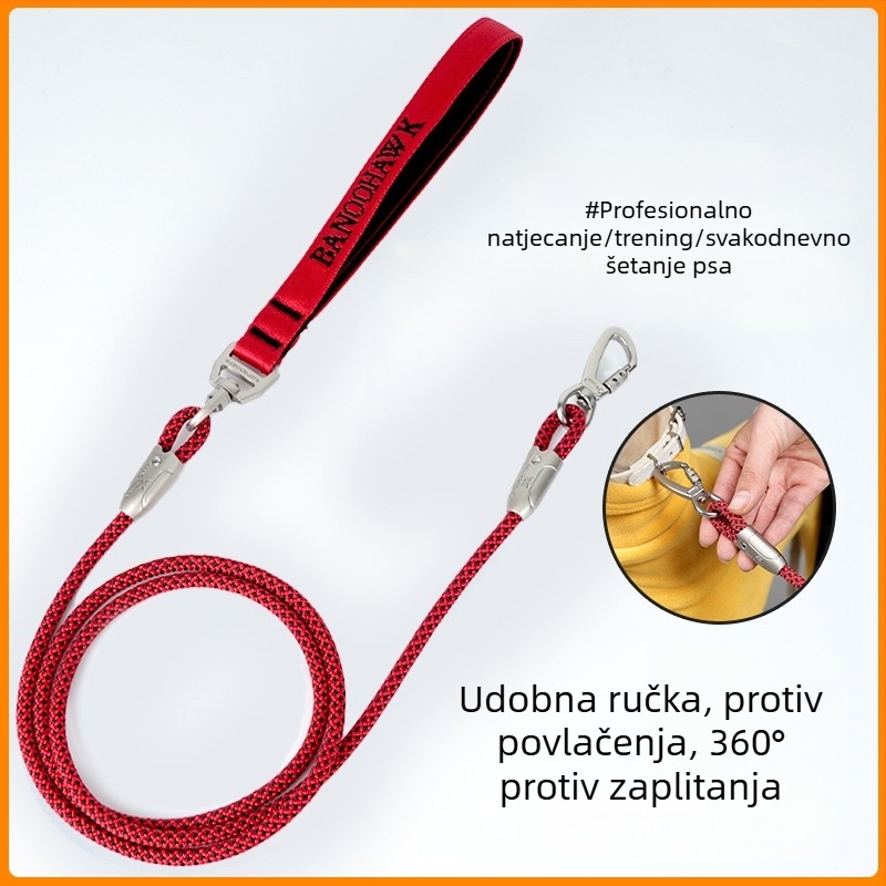Okretni povodac za pse s funkcijom protiv zapetljavanja, za pse svih veličina i mačke