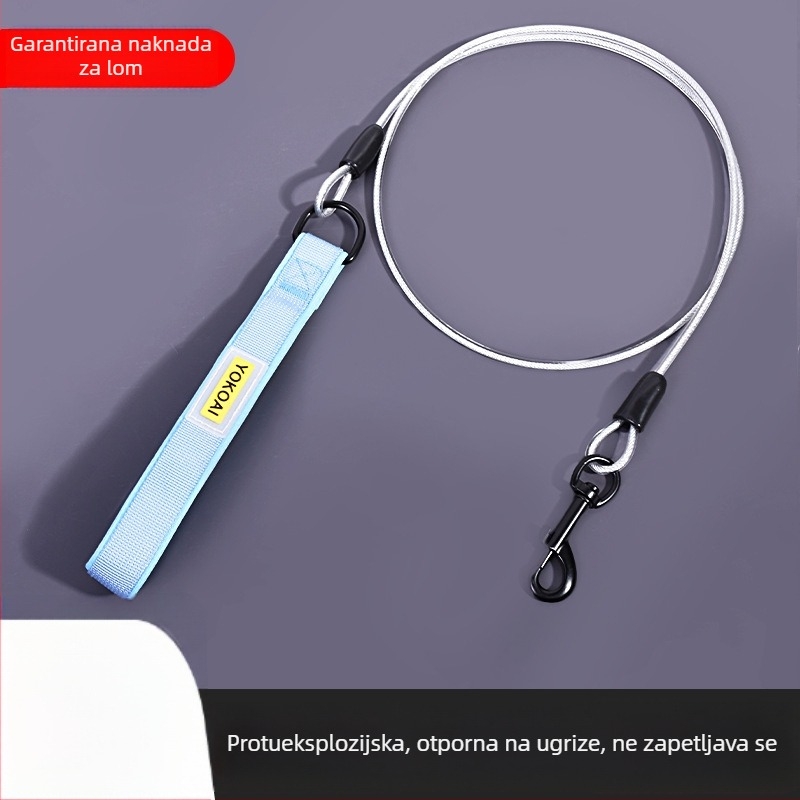 Lajna za psa od čeličnog užeta, otporna na ugrize, za velike i male pse, debele i produžene dužine