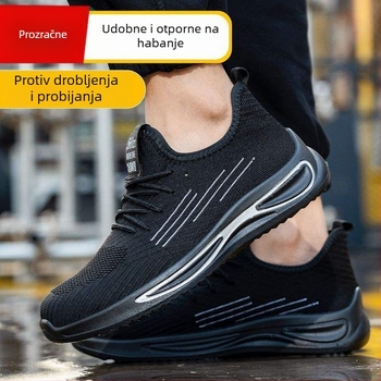 Nove zaštitne radne cipele s prozračnim Fly-Knit gornjim dijelom, čeličnim vrhom i čeličnom đonom, otporne na udarce i perforaciju, lagane, otporne na miris, za muškarce