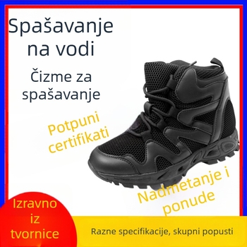 Neopren vatrogasne čizme za vodeno spašavanje, visokim krojem, protuklizne i izdržljive čizme za spašavanje
