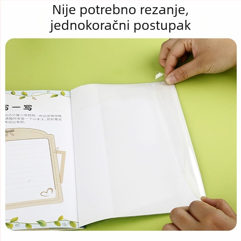 Ekološki prihvatljiv proziran tanki film za oblaganje knjiga, vodootporan i otporan na prljavštinu, zaštitni kućište za školske knjige (od osnovne do srednje škole)