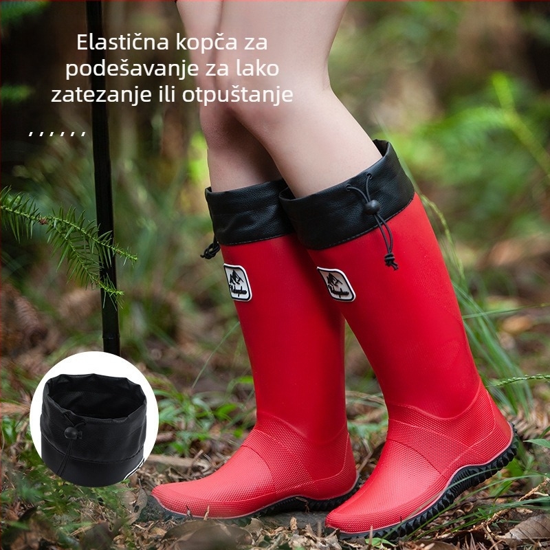 Unisex PVC čizme za kišu s protukliznom podlogom, visokim kolenom, otporne i praktične za kampiranje i svakodnevnu upotrebu