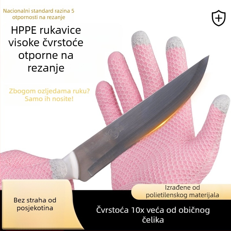 Ženske kuhinjske rukavice otporne na posjekotine, zaštitne rukavice za hranu za rezanje povrća, ribe i mesa te otvaranje ostriga