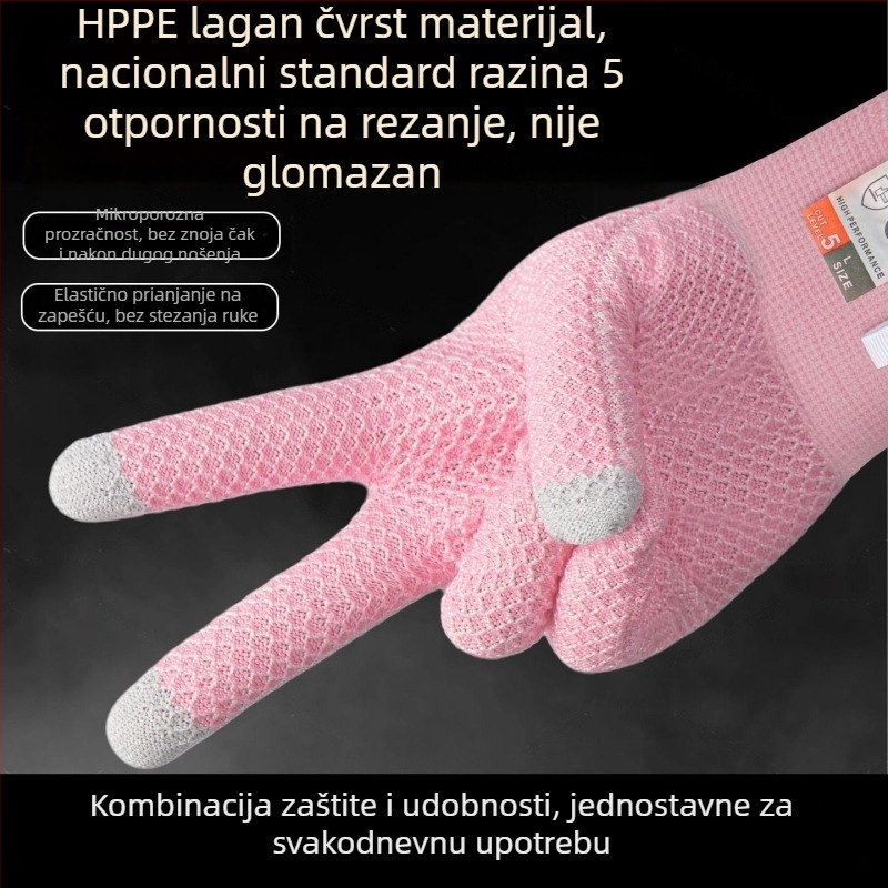 Ženske kuhinjske rukavice otporne na posjekotine, zaštitne rukavice za hranu za rezanje povrća, ribe i mesa te otvaranje ostriga