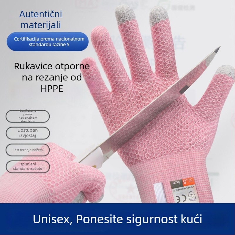 Ženske kuhinjske rukavice otporne na posjekotine, zaštitne rukavice za hranu za rezanje povrća, ribe i mesa te otvaranje ostriga