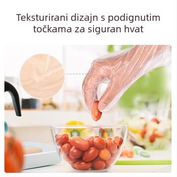 Deli LQ110 jednokratne PE rukavice, prehrambene kvalitete, prozračne, u kutiji, s izvlačnim dizajnom, vodootporne i otporne na prljavštinu, za jelo