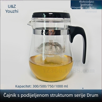 500 ml Elegantna staklena čajnica s filtrom za čaj, set za pripremu čaja