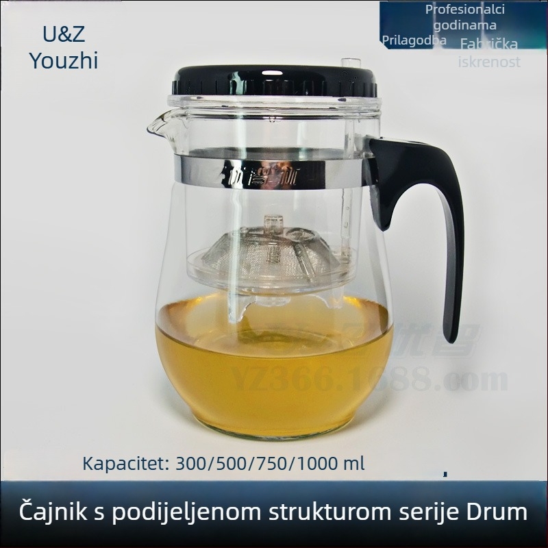 500 ml Elegantna staklena čajnica s filtrom za čaj, set za pripremu čaja