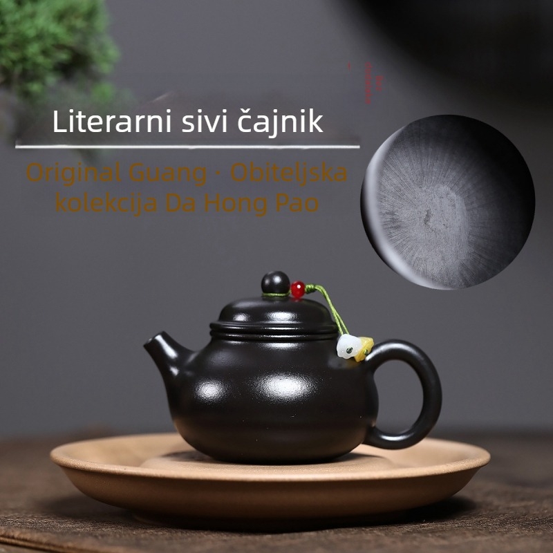Ručni čajnik od Yixing ljubičaste glinene, Gongfu set čaja, literati stil Da Hong Pao, Rongtian