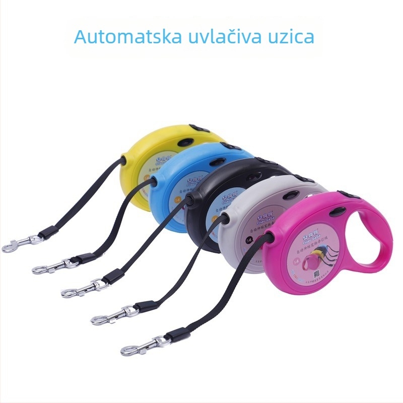 Automatski proširivi kaiš za pse, 5 m, za male i srednje pse, višebojni