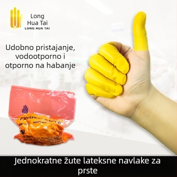 Jednokratni bež latex prstni zaštitnici, bez pudera, antistatijski, protuklizni, za industrijsku upotrebu
