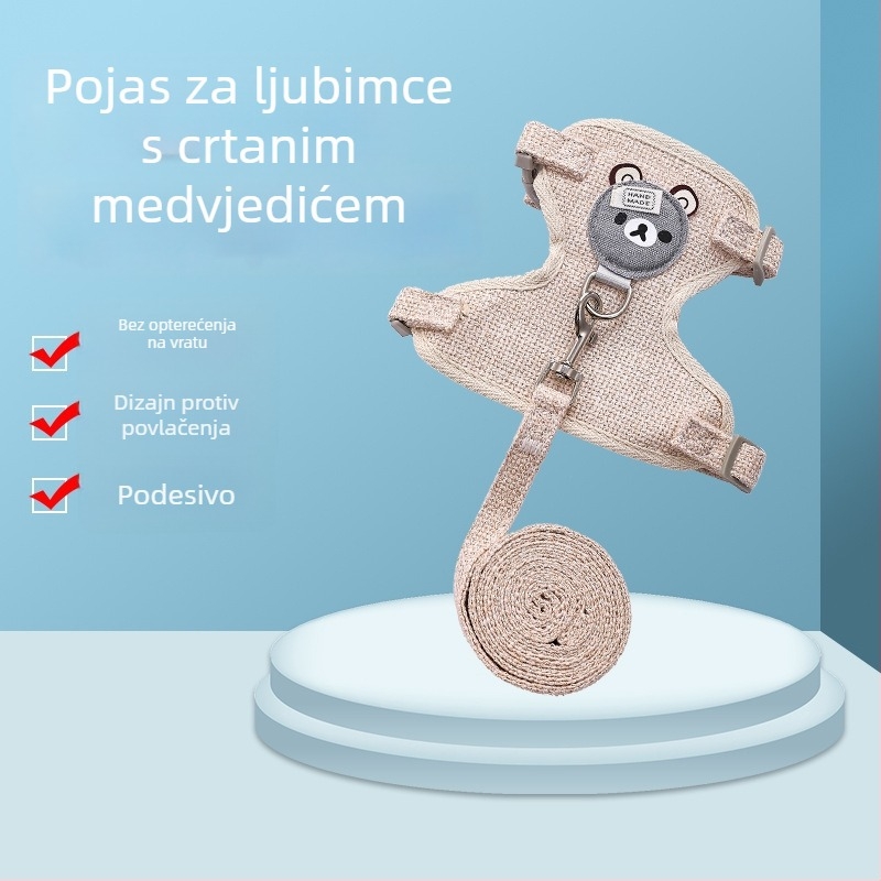 Hamak za kućne ljubimce u obliku medvjeda za štenad i mačke, protiv bijega, uz kaiš