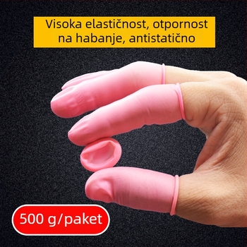 Roza latex prstni čepovi za čistu radionicu, bez prašine, 500 g u pakiranju, antistatiki