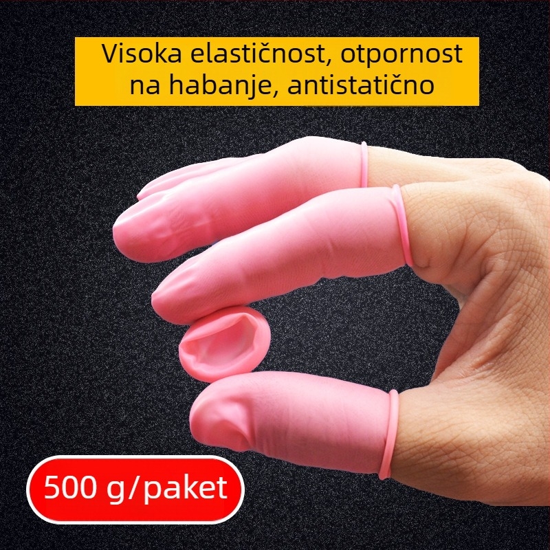 Roza latex prstni čepovi za čistu radionicu, bez prašine, 500 g u pakiranju, antistatiki