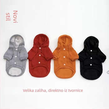 Jesensko-zimska duksa za kućne ljubimce s džepom, za pse i mačke, sportski stil, dizajn s dvije noge