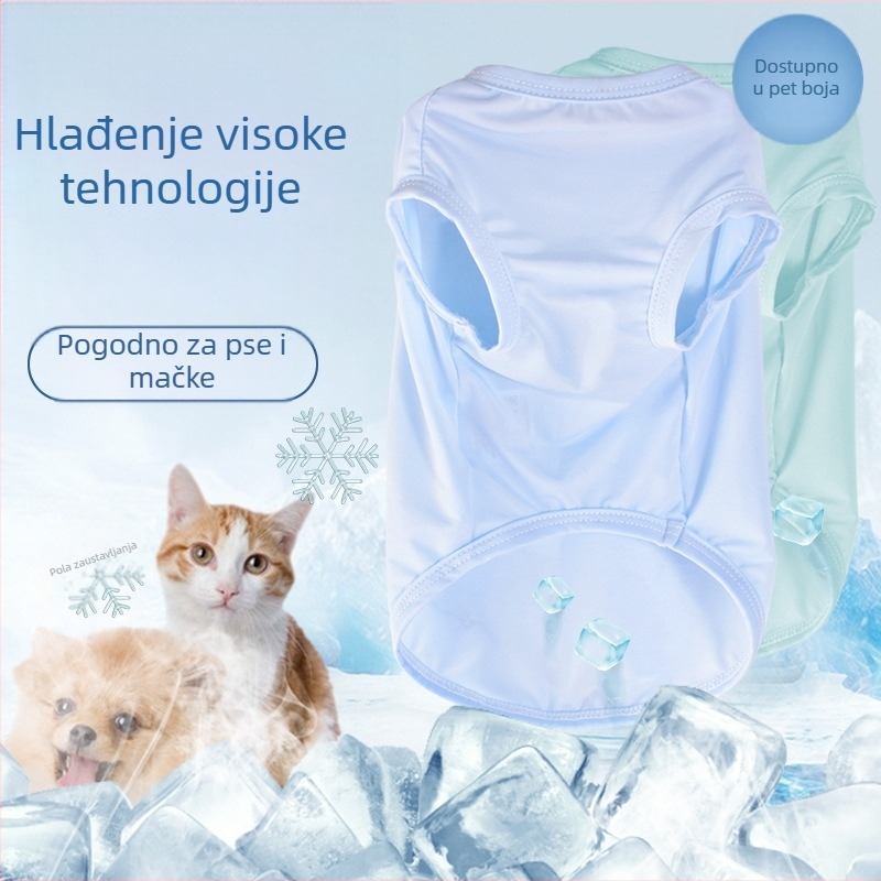 Hlađenje prsluk za kućne ljubimce, lagani ljetni bez rukava s zaštitom od sunca; dostupne veličine S–L.