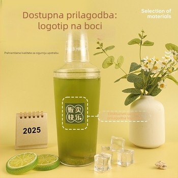 Jednokratna šejker šalica s poklopcem, 500 ml, za napitke, voćne sokove i mliječni čaj, prijenosna, otporna na visoke temperature