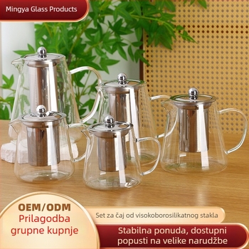 Čajnik od borosilikatnog stakla sa filterom – ručno izrađeni čajnik za cvjetni čaj, kapacitet 450 ml / 950 ml / 1300 ml